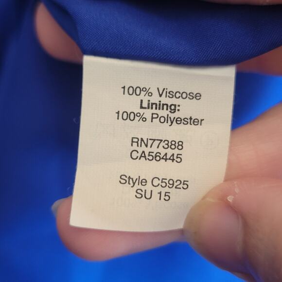 Madewell Maxi Dress Size 2 Flutter Back Overlay Midi Tiered Slit Royal Blue - Picture 16 of 16